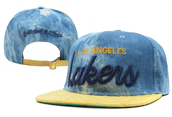 NBA Los Angeles Lakers MN Acid Wash Denim Strapback Hat #28